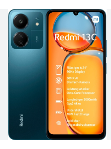 CELULAR XIAOMI REDMI 13C 256GB/4GB + 4GB (virtuales) AZUL