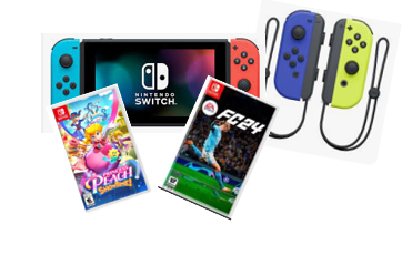 COMBO CONSOLA NINTENDO V2 + CONTROL JOY CON + 1 JUEGO (FC24/PRINCESS PEACH)