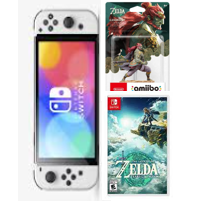 COMBO CONSOLA NINTENDO OLED BLANCA + JUEGO ZELDA + AMIIBO ZELDA